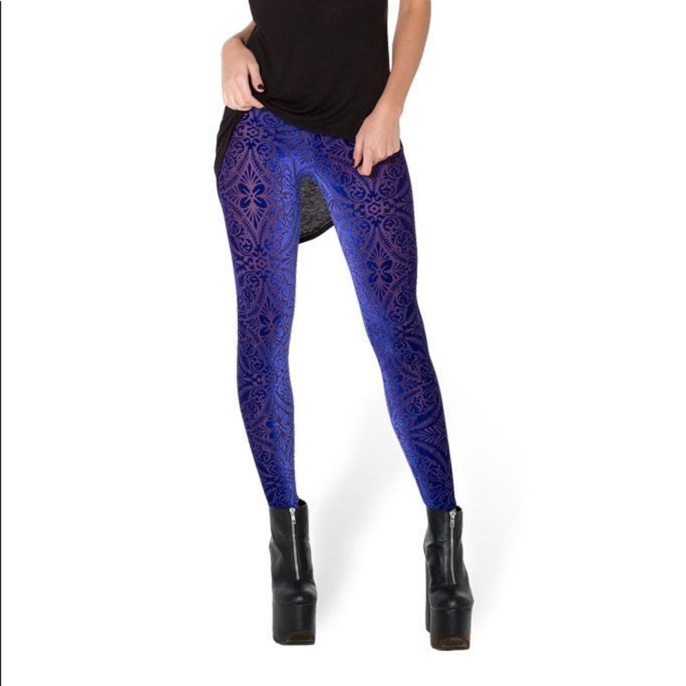 Blackmilk clothing velvet burple leggings